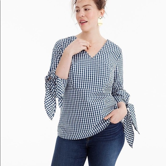 NEW J.Crew Universal Standard stretch gingham M - Picture 2 of 13